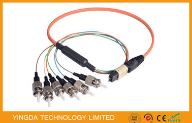 Round 8 Fiber MPO / ST Fan - Out Truck Cable Om2, MTP Male Connector Jumper 900um